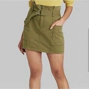 Green Cargo Skirt